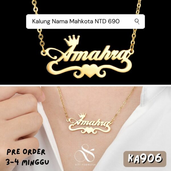 KA906-Kalung Nama Mahkota