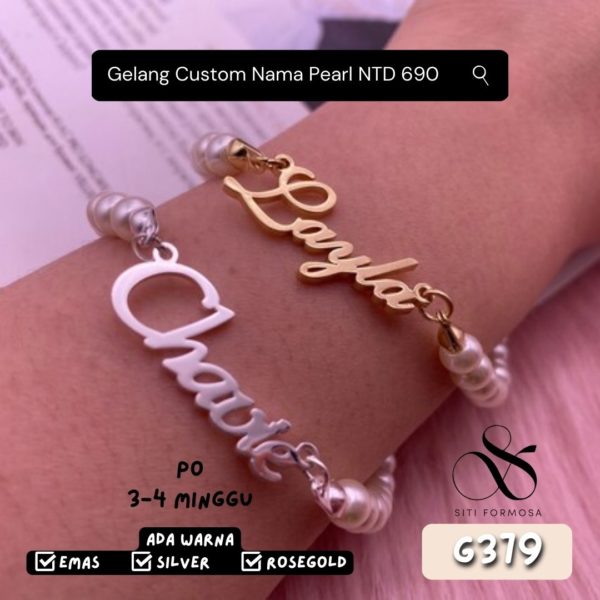 G379-Gelang Custom Nama Pearl