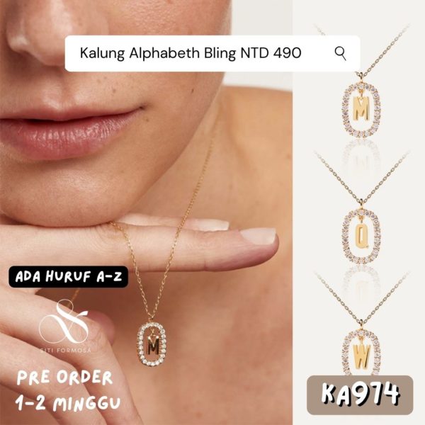 KA974-Kalung Alphabet Bling