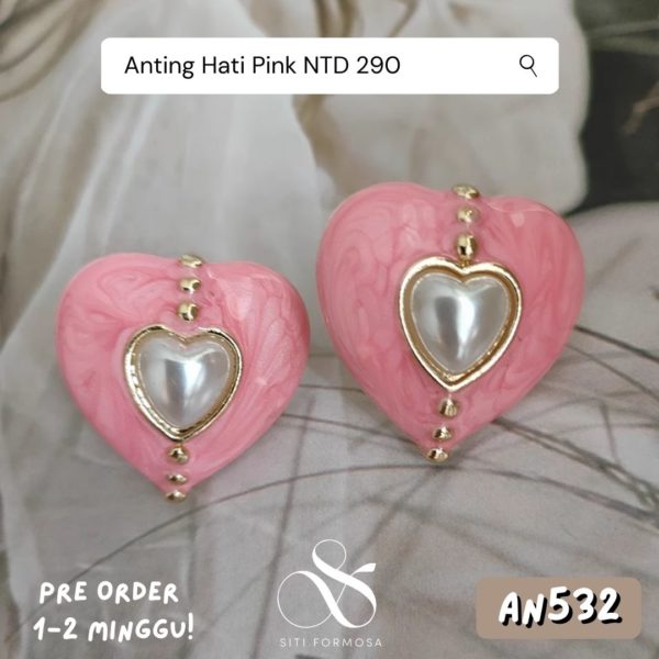 AN532-Anting Hati Pink