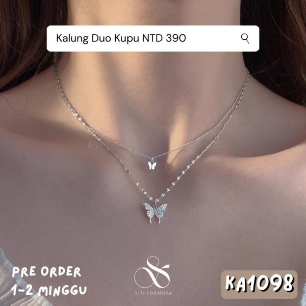 KA1098-Kalung Duo Kupu